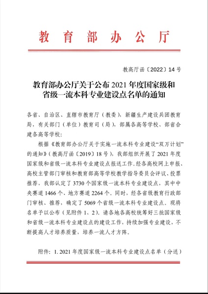 喜报：学院专业获批国家级...